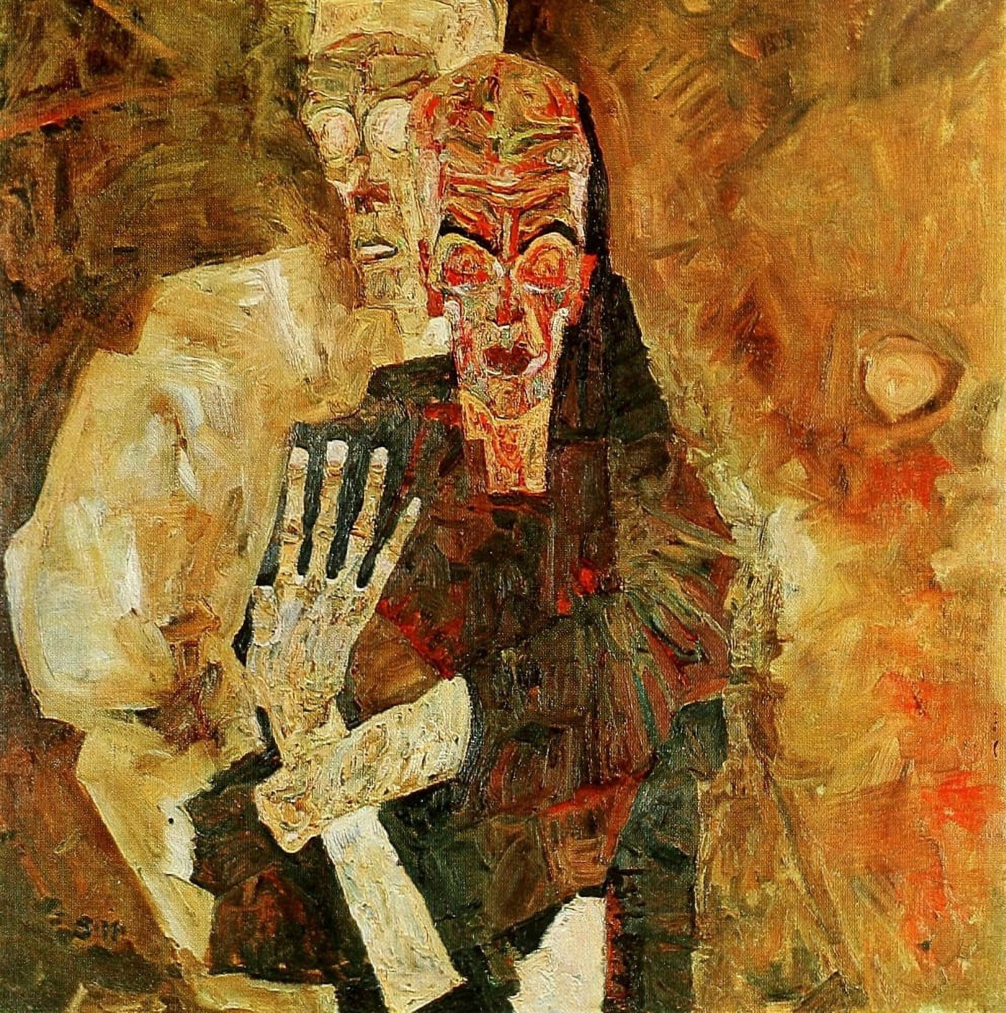 Death and Man 1911 Canvas Art - Egon Schiele (18 x 24)