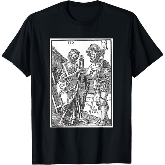 Death and the Landsknecht by Albrecht Durer (1510) Unisex-Adults T-Shirt Black S
