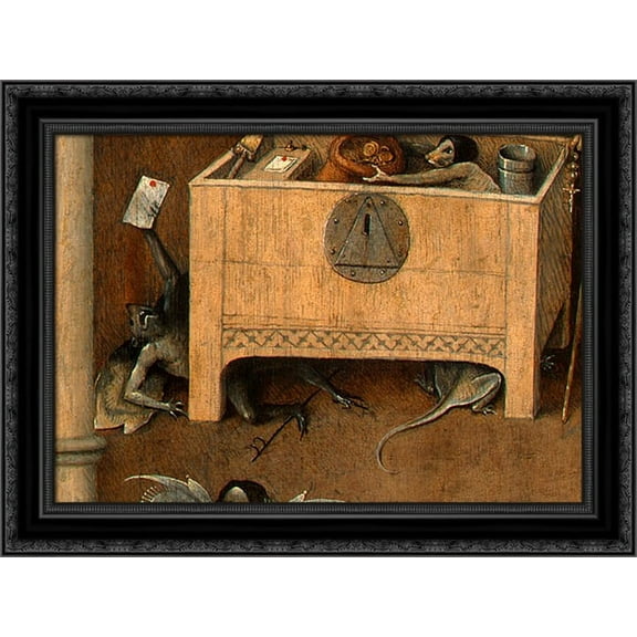 Death and the Miser (detail) 24x20 Black Ornate Wood Framed Canvas Art by Bosch, Hieronymus