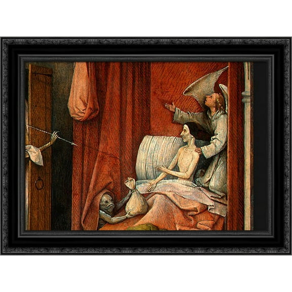 Death and the Miser (detail) 24x20 Black Ornate Wood Framed Canvas Art by Bosch, Hieronymus