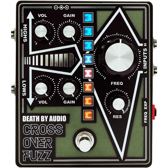 Death by Audio Crossover Fuzz Distortion Filter Effects Pedal Black and Green