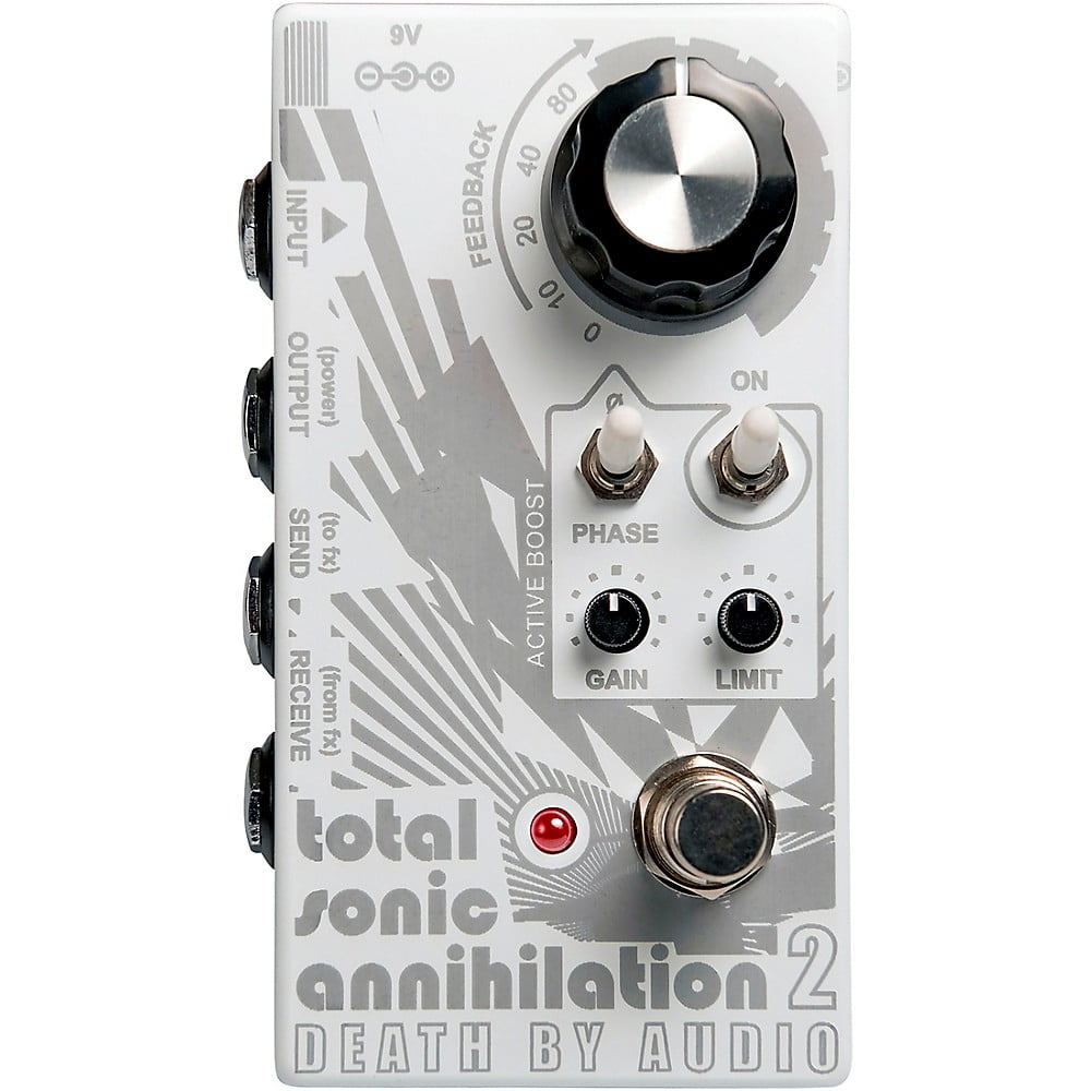 Death by Audio Total Sonic Annihilation 2 Forced Feedback Loop Noise Effects Pedal White