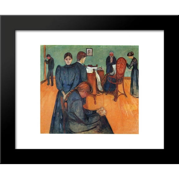 Death in the sickroom 20x24 Framed Art Print by Munch, Edvard