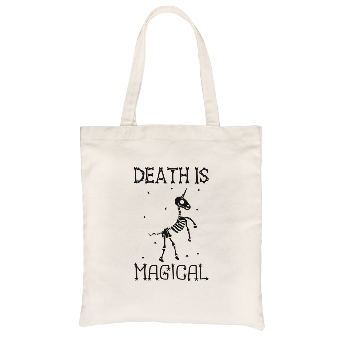 Death is Megical Unicorn Skeleton Funny Halloween Natural Canvas