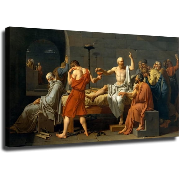 Death of Socrates Poster Picture HD Wall Art Canvas Printing Bedroom Living Room Office Decoration Aesthetic Artwork (Unframed,08×12inch)