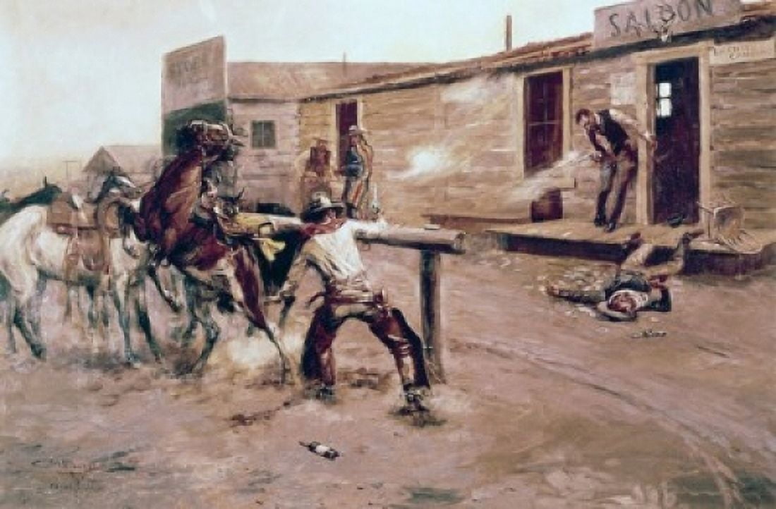 Death of a Gambler Charles Marion Russell (1865-1926American) Canvas Art - Charles Marion Russell (24 x 36)