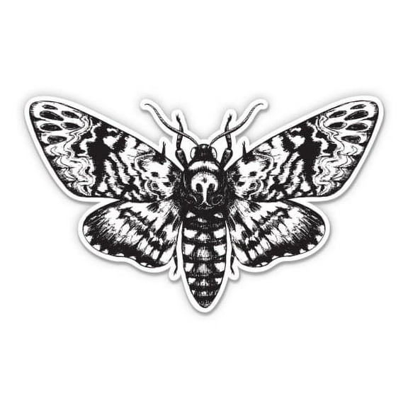 Death's Head Hawk Moth - 12" Vinyl Sticker Waterproof Decal