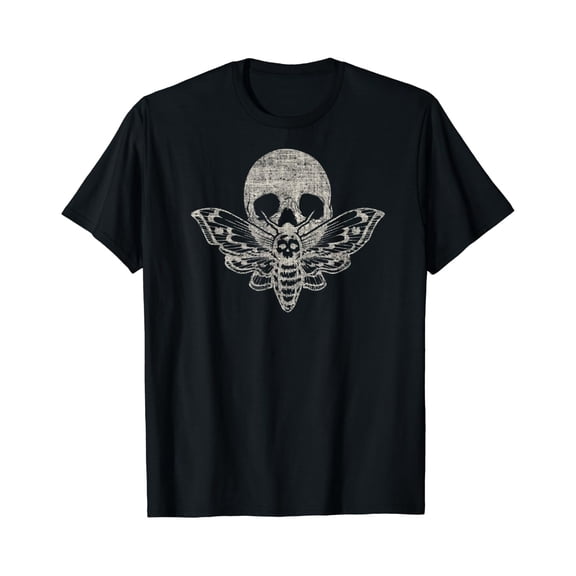 Death's Head Moth Distressed Skull Serial Killer T-Shirt