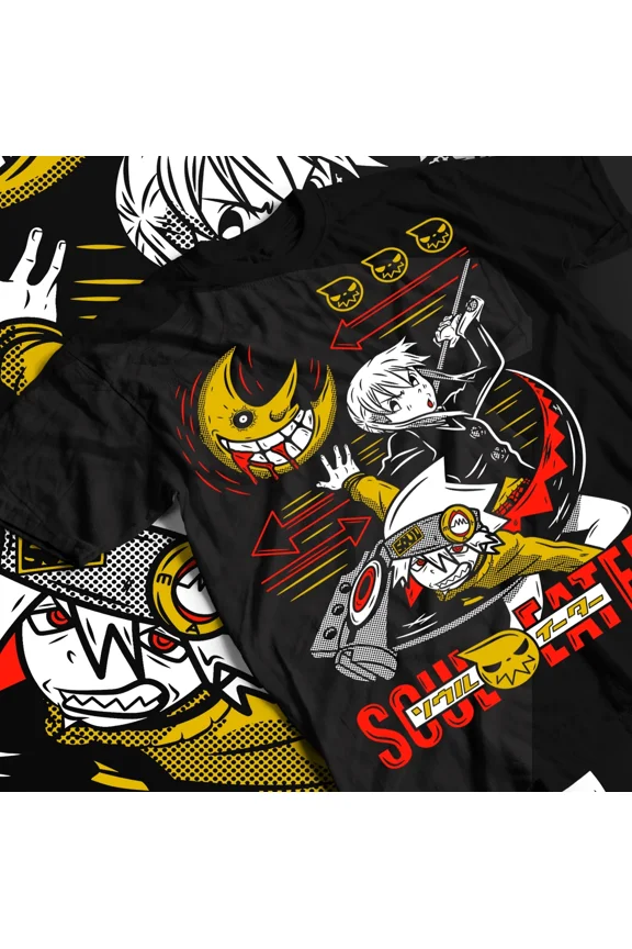 Death the Kid Soul Eater T-Shirt Japanese Anime Manga Black Star Shirt All Size | eBay