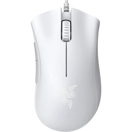 DeathAdder Essential Gaming Mouse: 6400 DPI Optical Sensor - 5 Programmable Buttons - Mechanical Switches - Rubber Side Grips - Mercury White
