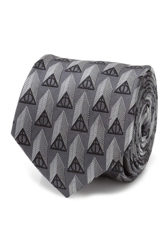 Deathly Hallows Gray Silk Men's Tie