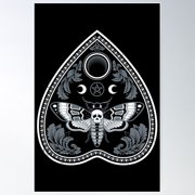 Deaths Head Moth - Goth - Planchette - Witch Poster Wall Art, Modern Wall Decor For Living Room Bedroom, 8x12 UNFRAMED