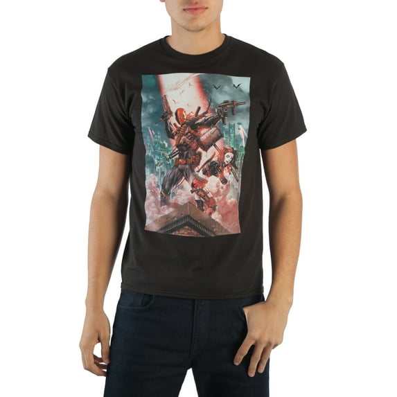 Deathstroke and Harley Quinn Men's T-shirt Tee Shirt-6XL