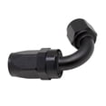 thumbnail image 1 of DeatschWerks 8 AN Female Flare Swivel 120-Degree Hose End CPE - Anodized Matte Black, 1 of 2