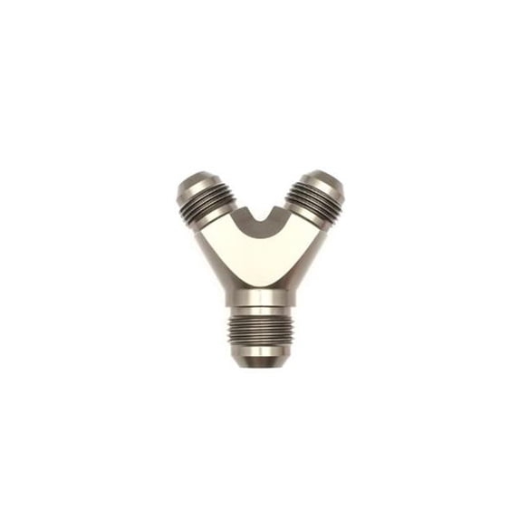 DeatschWerks 8AN Male Flare + 8AN Male Flare to 10AN Male Flare Y Block Fitting