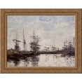 thumbnail image 1 of Deauville, the Harbor 24x18 Gold Ornate Wood Framed Canvas Art by Eugene Boudin, 1 of 2