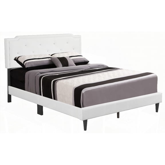 Deb G1118-QB-UP Queen Bed - In a Box, White & Customizable Assembly