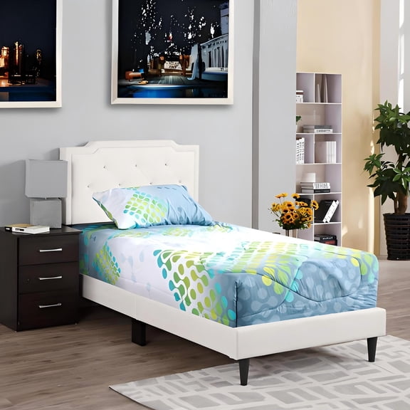 Deb G1118-TB-UP Twin Bed- All in One Box , WHITE