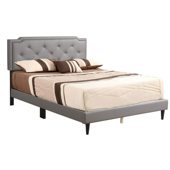 Deb Light Grey Adjustable Queen Panel Bed