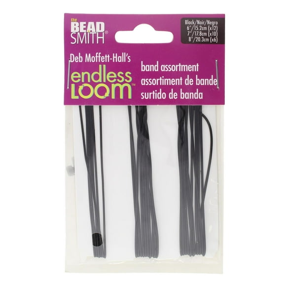 Deb Moffett-Halls Endless Loom Bands, Black Color, 28 Piece Assortment Pack, Use with The Endless Loom