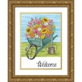 thumbnail image 1 of Deb Strain 18x24 Gold Ornate Wood Framed with Double Matting Museum Art Print Titled - Welcome Wheelbarrow, 1 of 4