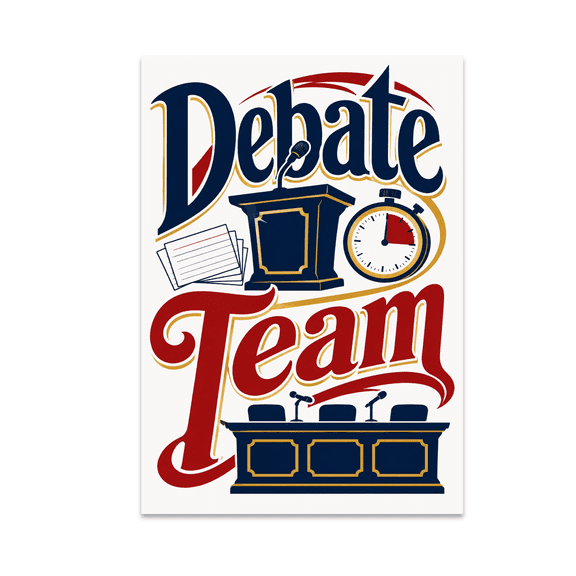 Debate Team Typography Wall Art - Debate Students and Coaches - 13x19 Poster Print