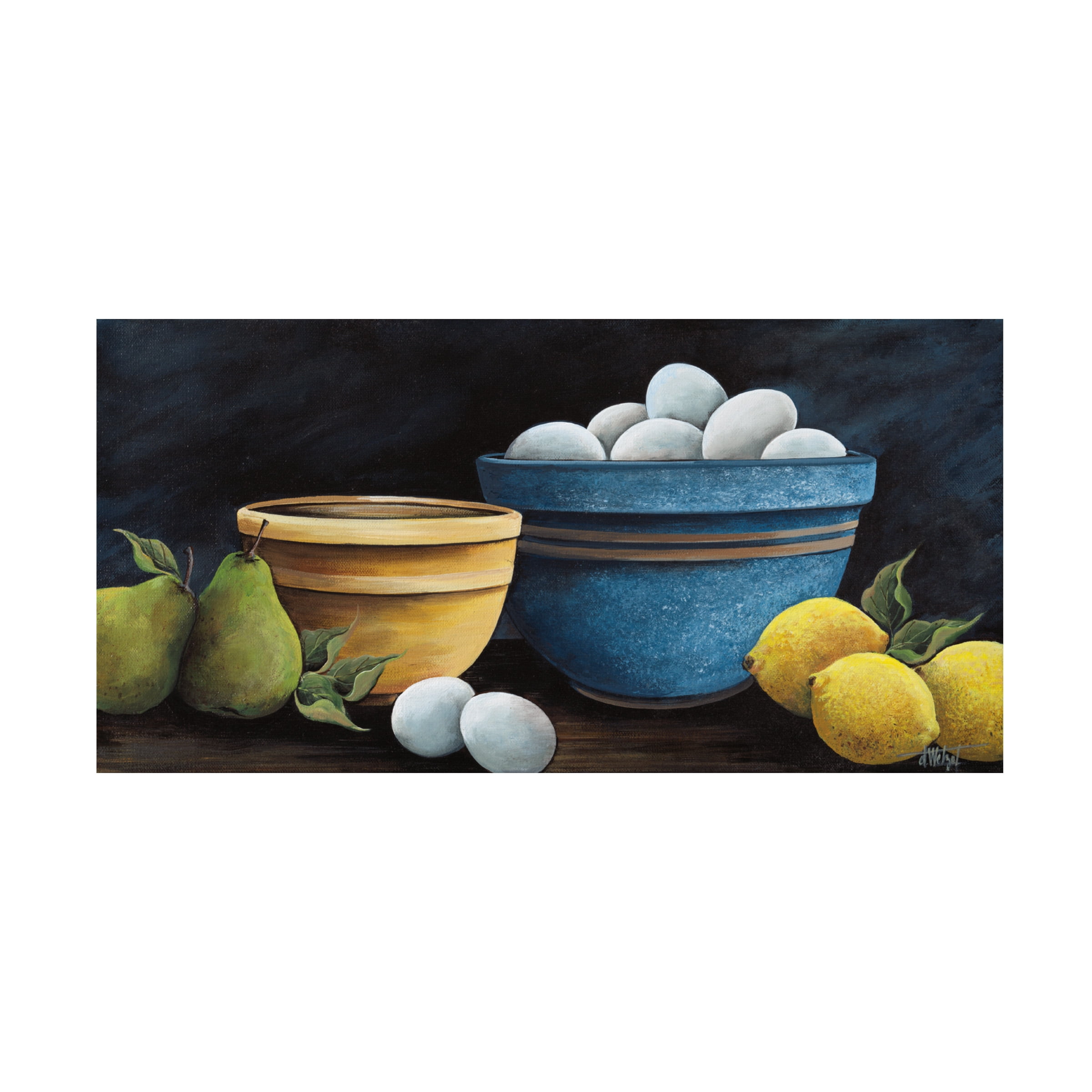 Debbi Wetzel 'Blue Bowl with Eggs' Canvas Art