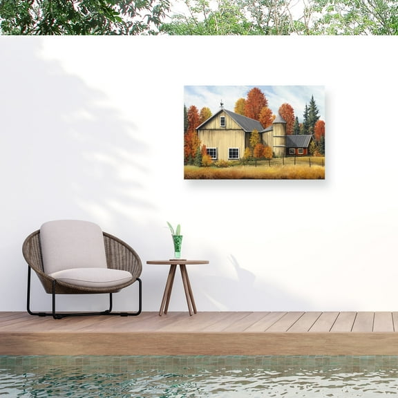 Debbi Wetzel 'Yellow Barn Fall' Outdoor All-Weather Wall Decor