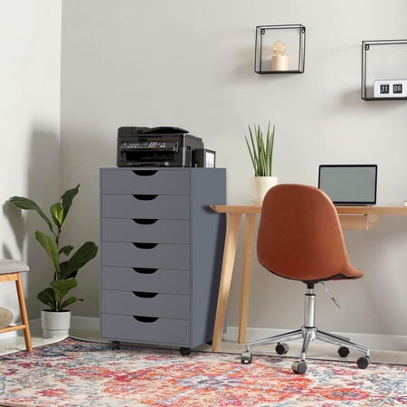Naomi Home Debbie 7-Drawer Storage Cabinet for Home or Office, Grey, 1 Unit