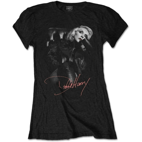 Debbie Harry Ladies T-Shirt: Leather Girl (Large)