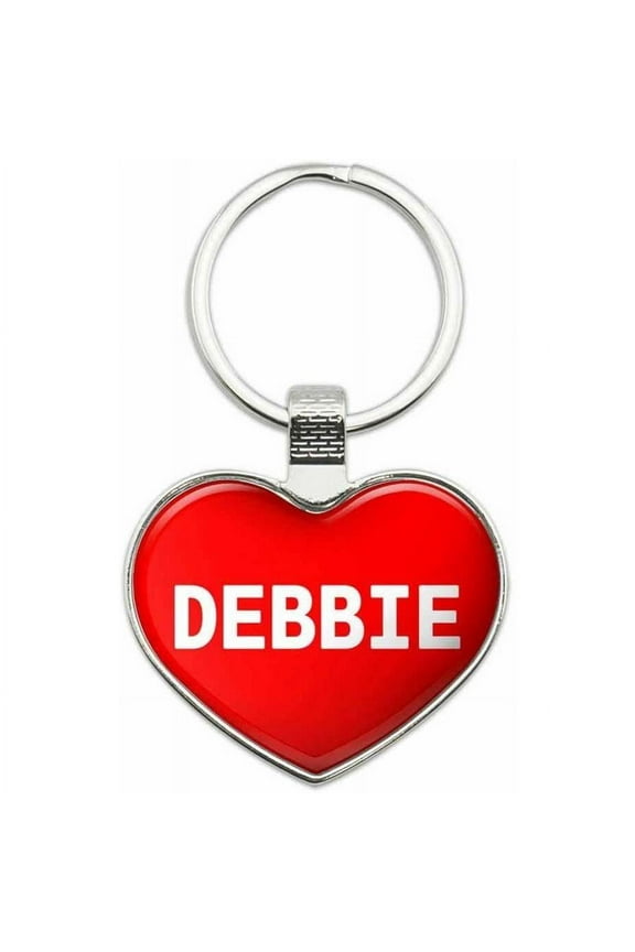 Debbie - I Love Name Metal Heart Keychain Key Chain Ring, Multiple Colors Available
