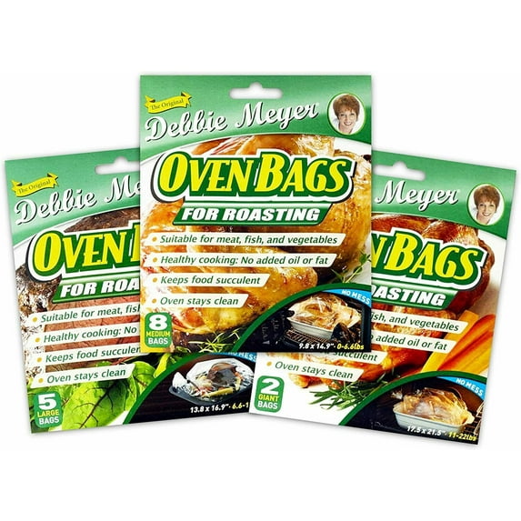 Debbie Meyer Oven Roasting Bags Variety Pack - 2 Giant, 5 Large, 8 Medium Bags