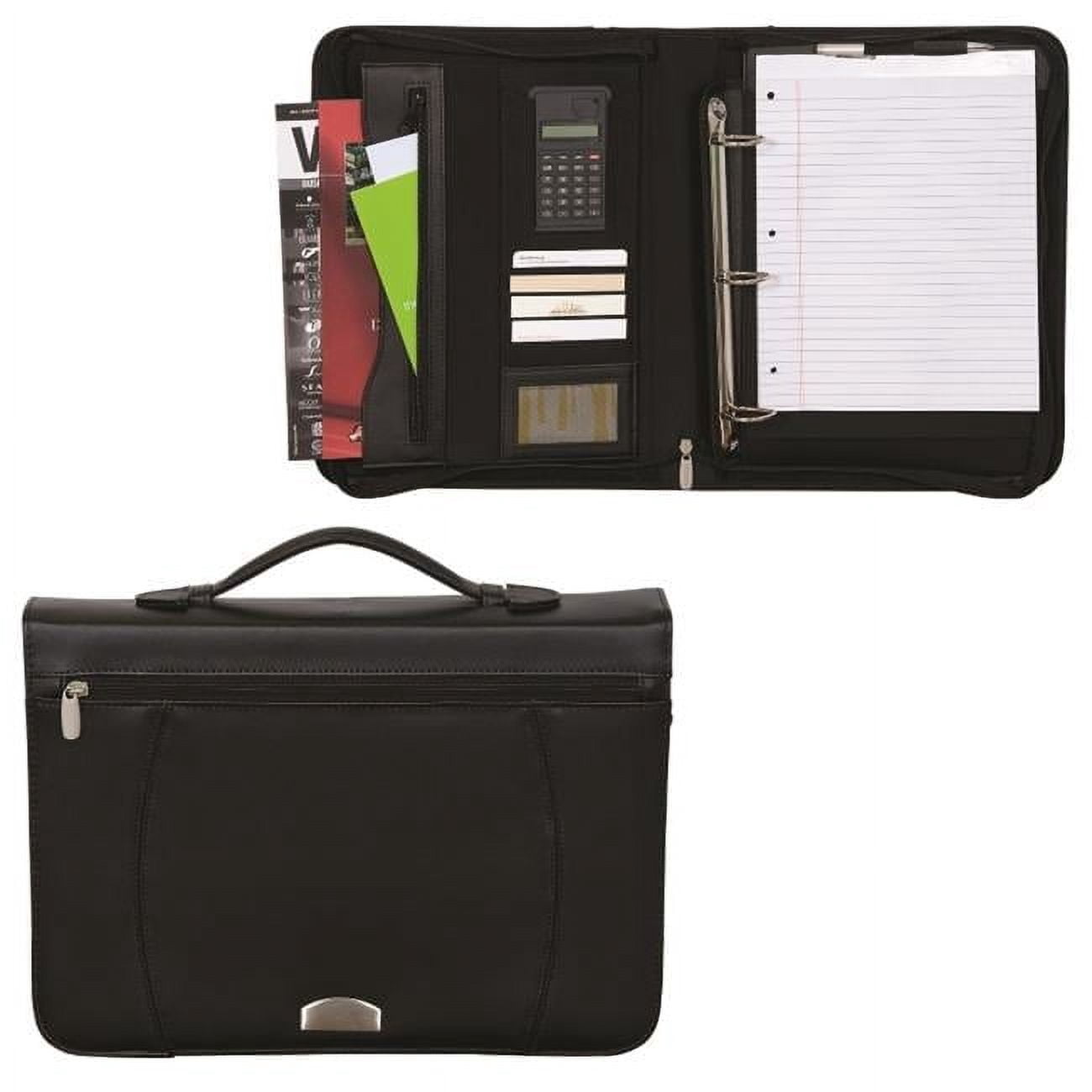 Debco BL3292 Zippered Notepad Binder - Black with Black Stitching ...
