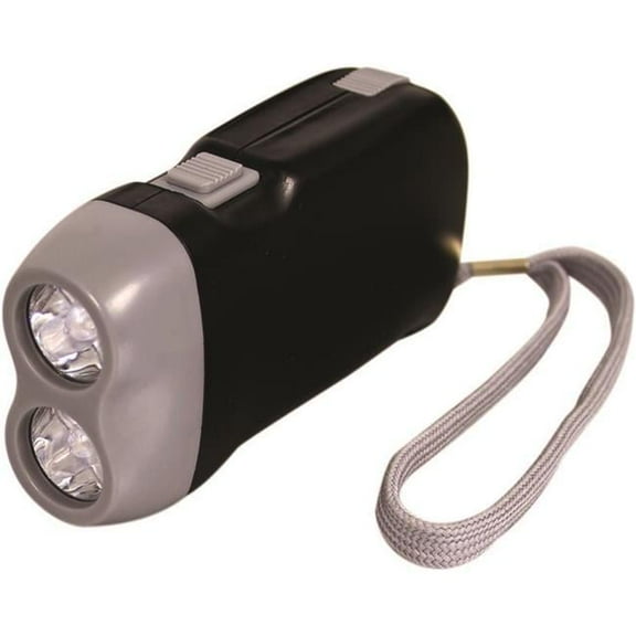 Debco CT3472 2 LED Hand Press Flashlight - Black with Grey