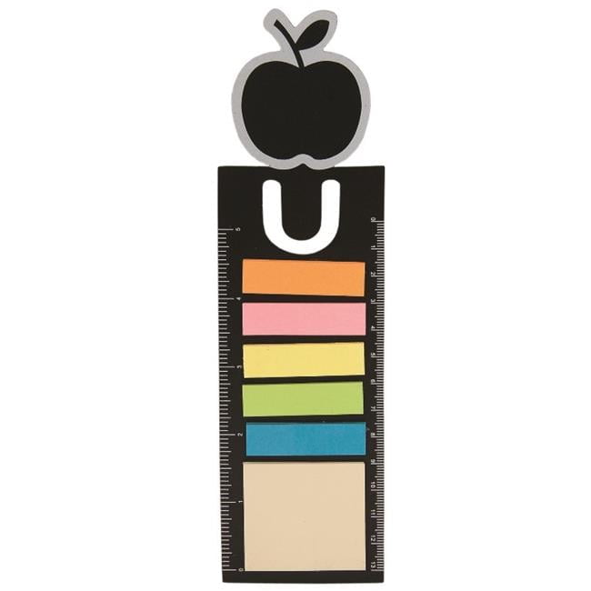 Debco DA6427 Apple Book Mark with 150 Sticky Notes - Black - 50 Pack