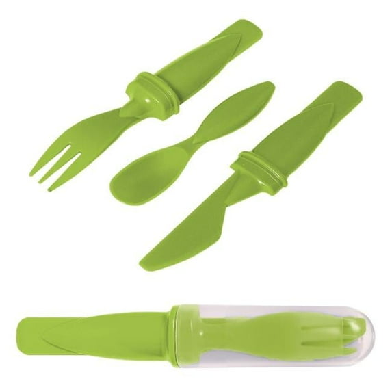 Debco KP6641 Lunch Mate Cutlery Set - Lime Green / Clear