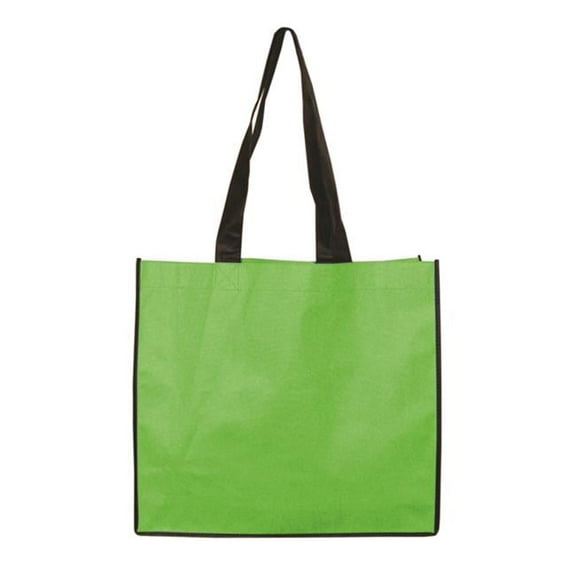 Debco NW4927 Non Woven Oversized Tote Bag - Lime Green / Black - 12 Pack