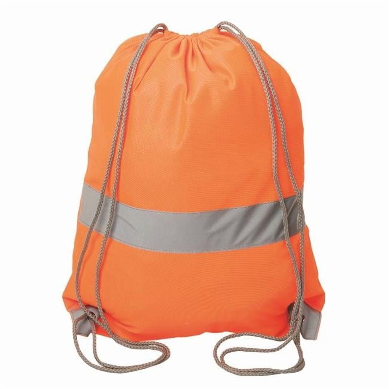 Debco Drawstring Backpack Debco P8604 High-Viz Safety Drawstring Backpack - Reflective Orange ...