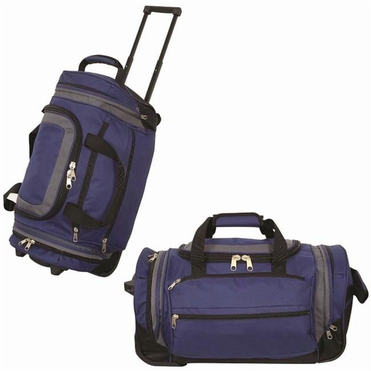 Debco RB3829 22 in. Duffle Bag on Wheels - Navy with Dark Grey