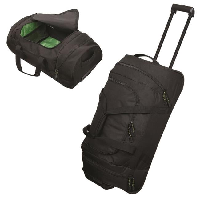 Debco RB8210 27.5 in. Roller Duffle Black with Lime Green Accents