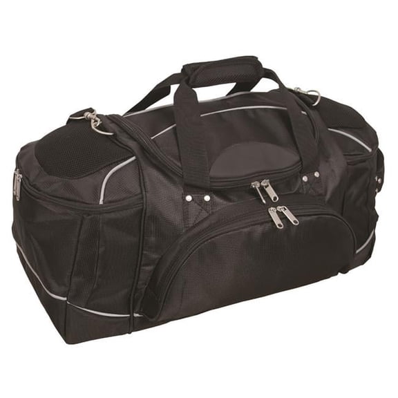 Debco SP4164 23 in. Jumbo Sports Bag All Black with Grey Piping