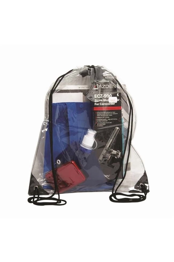 Stadium Clear Drawstring Bag - Clear / Black