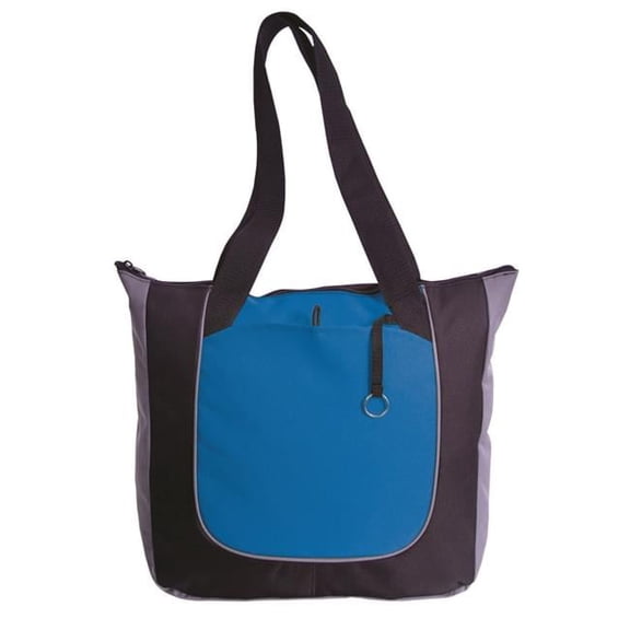 Debco TO4159 Polyester Shopper Tote - Royal Blue - Black / Grey