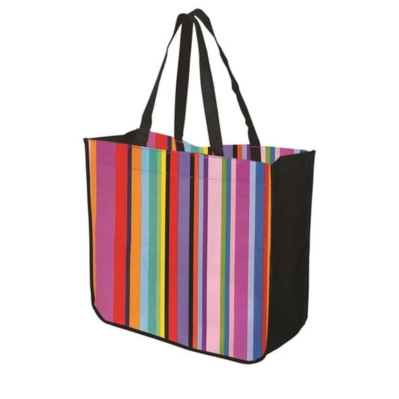 Debco TO4815 Large Multi Stripe Recycled Tote - Multi colour as Illustrated