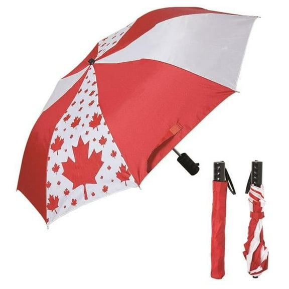 Debco UF701 Folding Canada Umbrella White  Red
