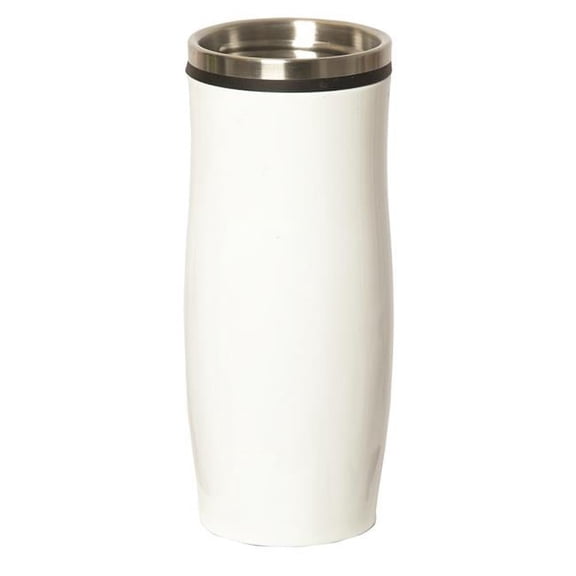 Debco WB9208 Floren Hill 450 ml 13.5 oz Bottle with Strap Lid - White Bottle