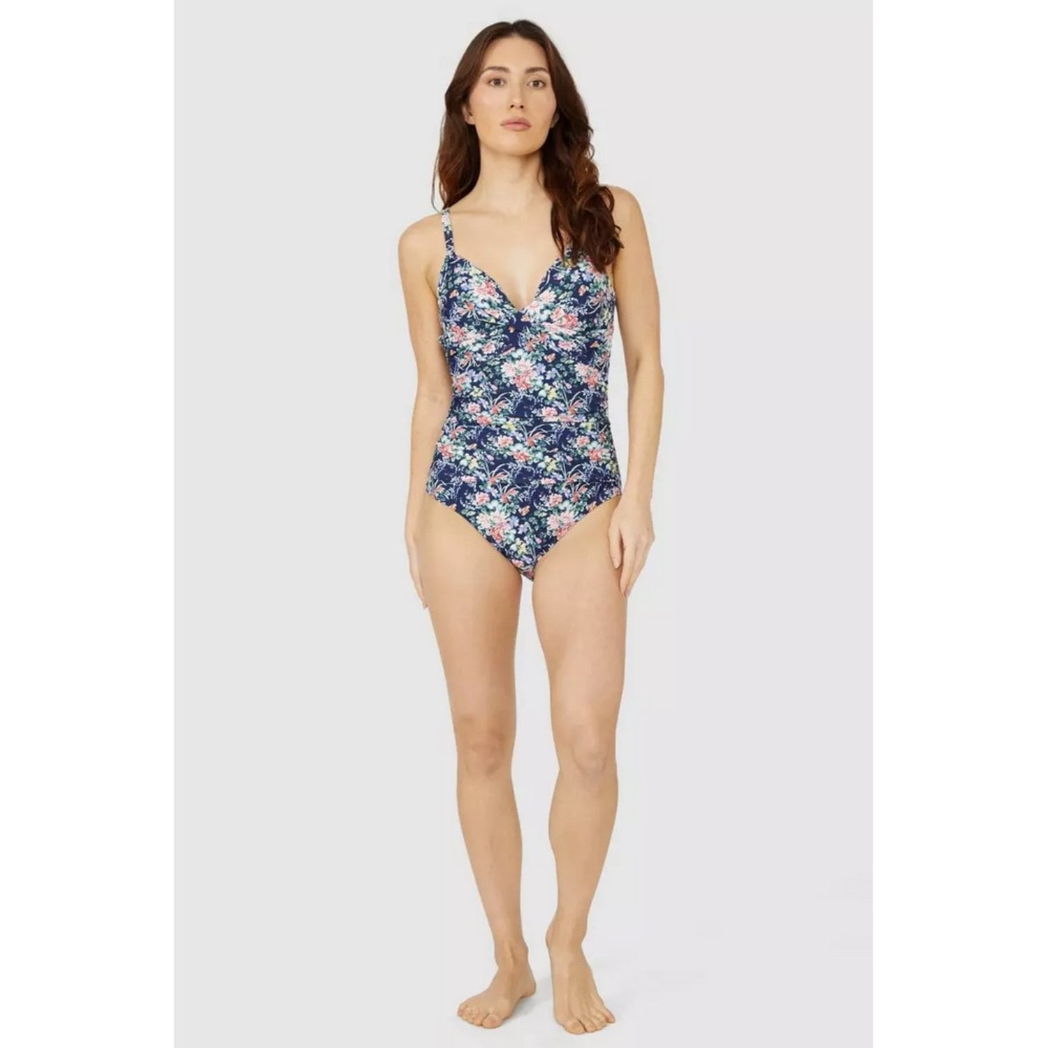 Debenhams Womens Floral Twisted One Piece Bathing Suit