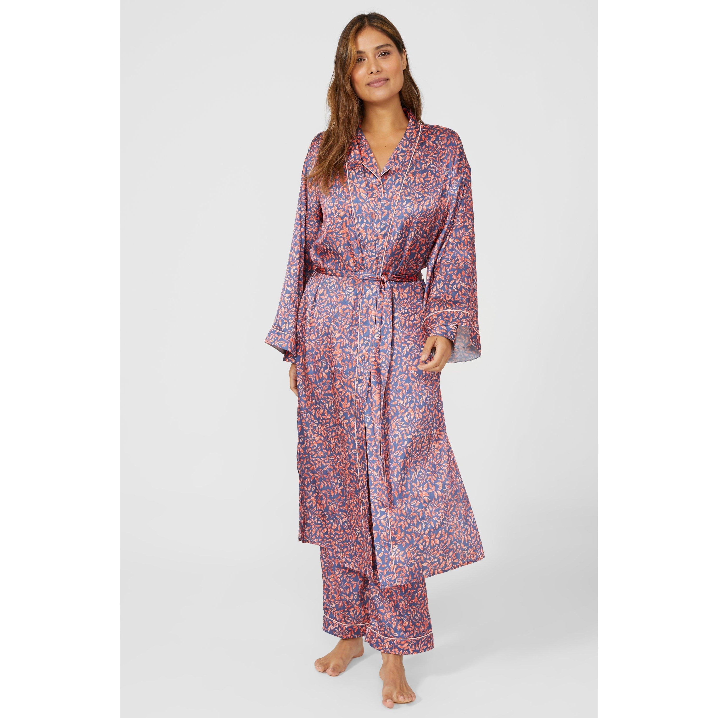 Debenhams Womens Oak Leaf Satin Robe - Walmart.com