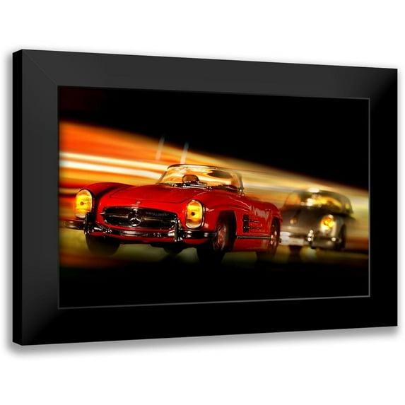 Debionne, Jean-Loup 18x13 Black Modern Framed Museum Art Print Titled - Cars in action - M.Benz 300SL