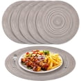 thumbnail image 1 of NEWEEN 15" Round Placemats Set of 6 Braided Fabric Heat Resistant Washable Table Mat for Kitchen for Kitchen Party Decor, 1 of 8